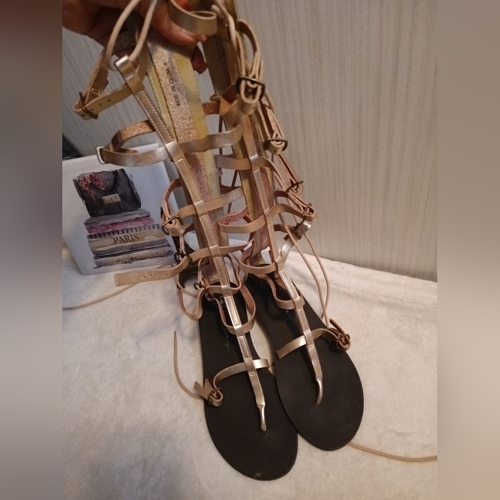 Free People Elegant Tan Gladiator Sandals